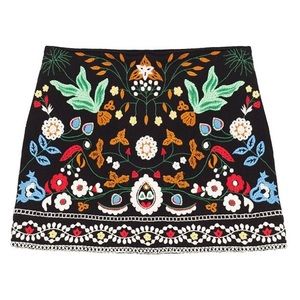 Zara Embroidered Mini Skirt